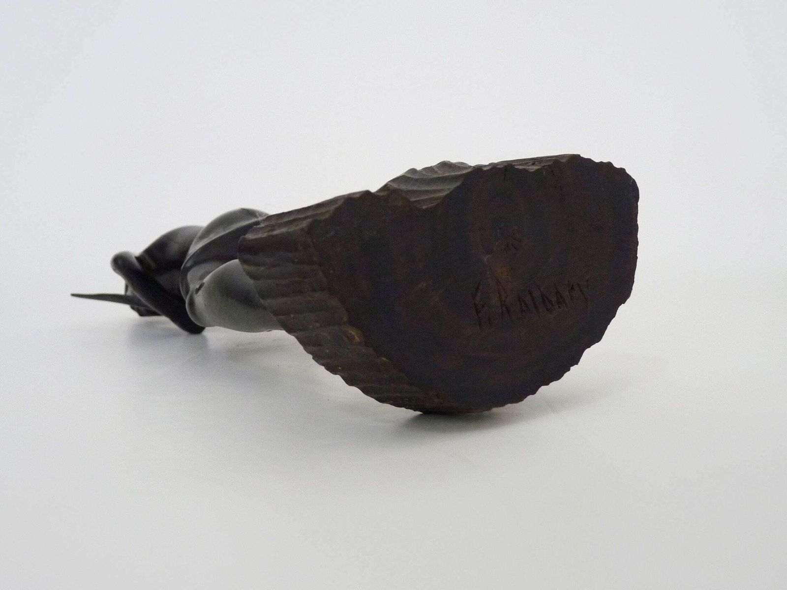 Malagasy School, Tananarive, Madagascar Art Deco Wooden Statuette. Signed F.Raydaly photo vintage