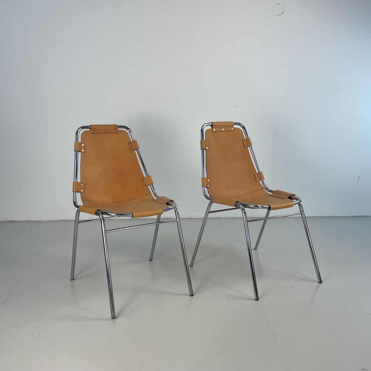 Furniture 1960s Brown Leather Charlotte Perriand Les Arcs Chair photo