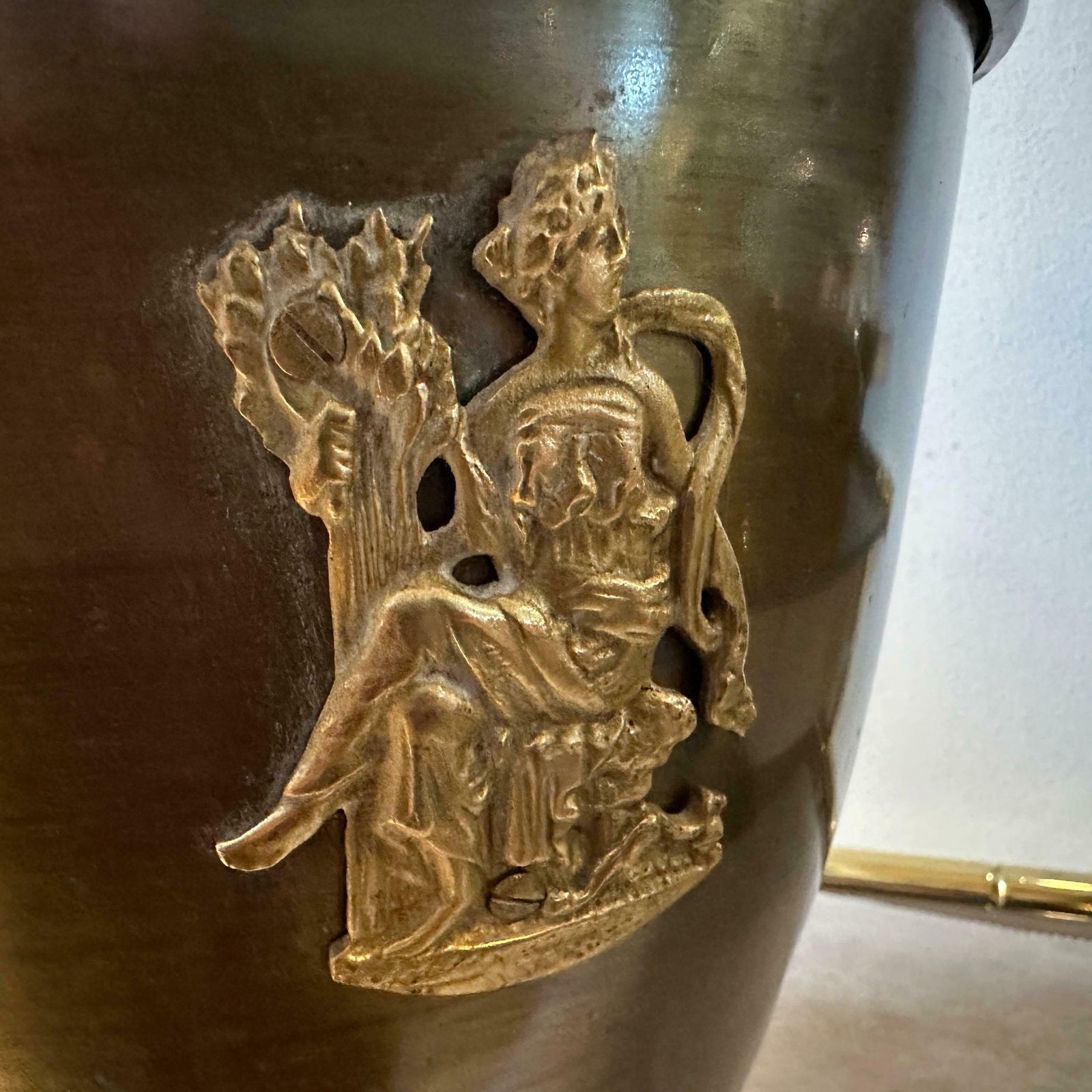 1950s Mid Century Modern Brass Italian Umbrella Stand In The Manner Of Gio Ponti photo vinterior