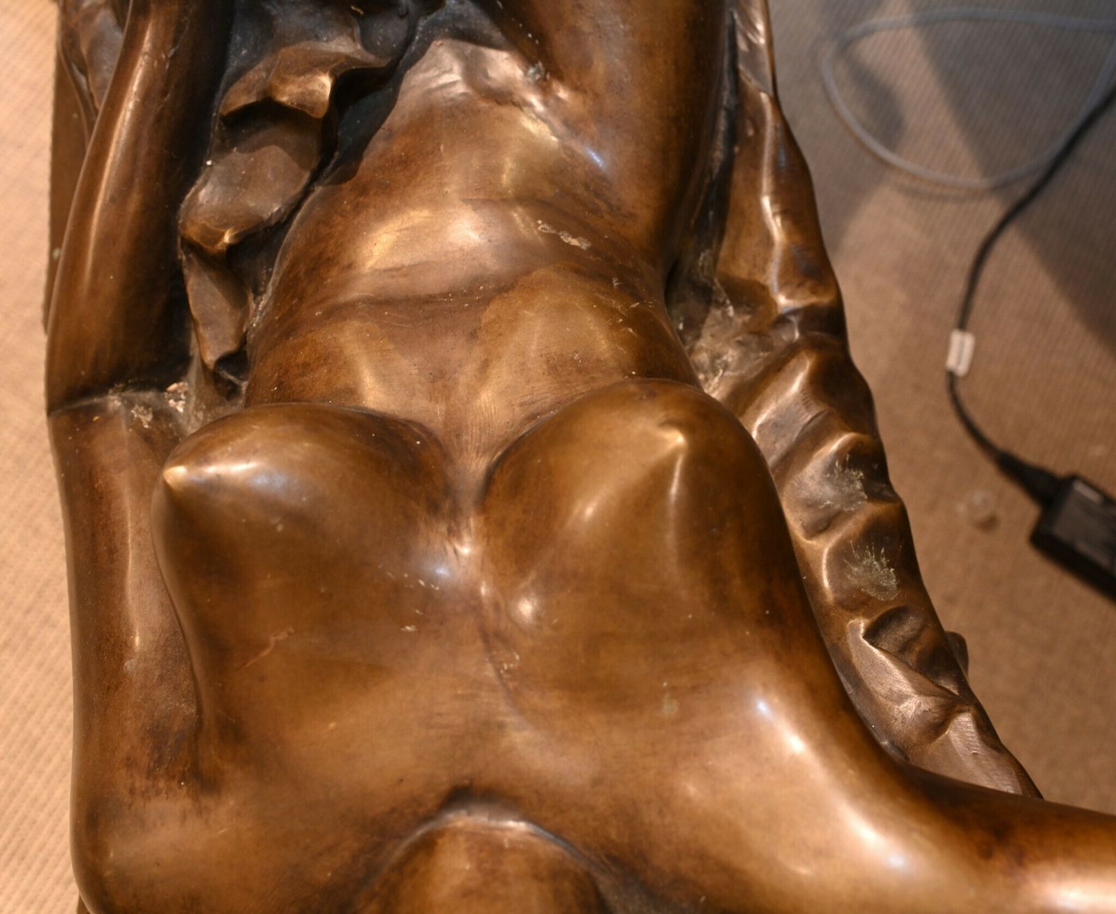 4250.0 Italian Bronze Sleeping Beauty Statue After Canova Nude Female photo
