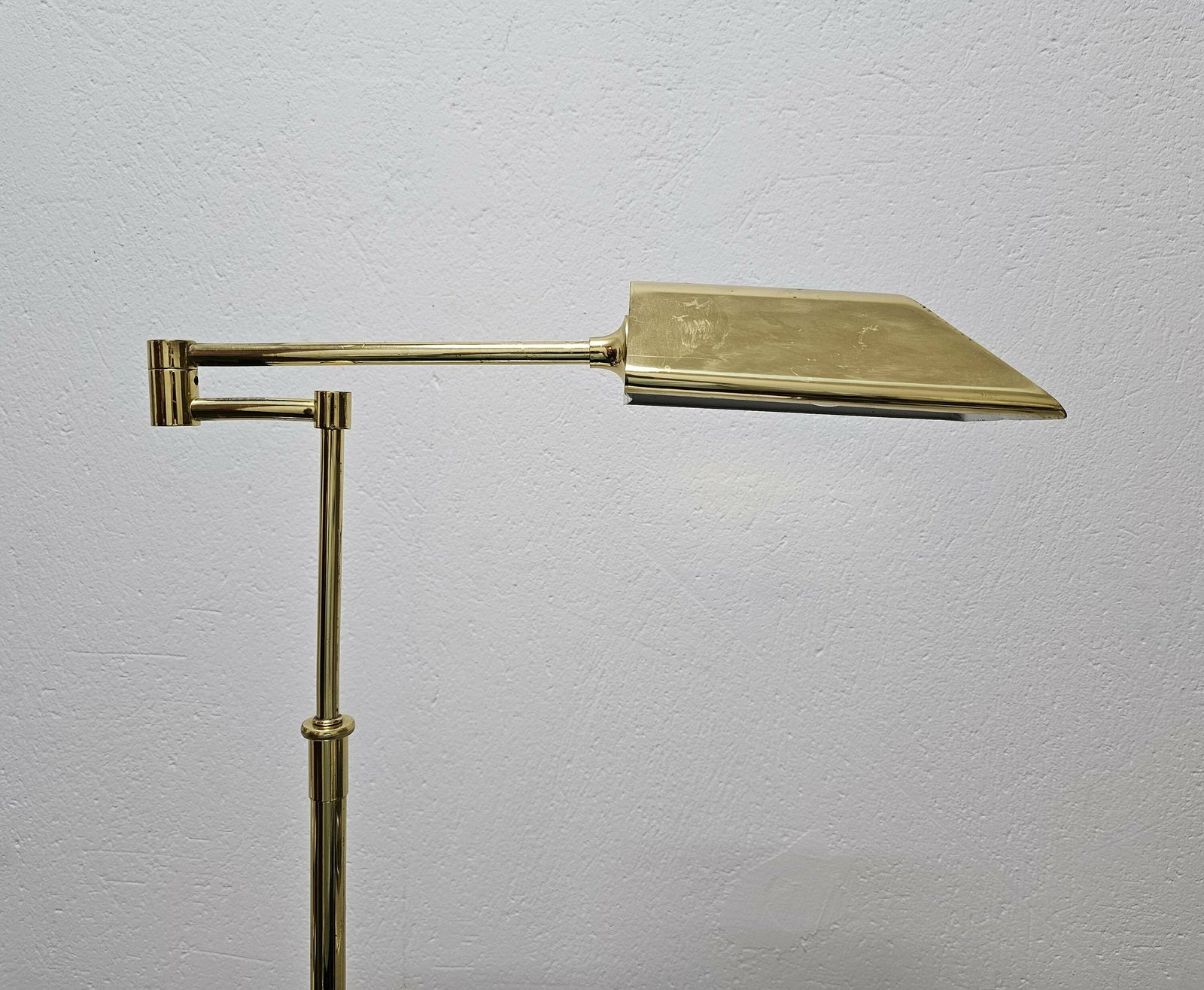 photo furniture Mid Century Modern Swing Arm Floor Lamp Done In Brass With Adjustable Height // Made In West Germany In 1970s