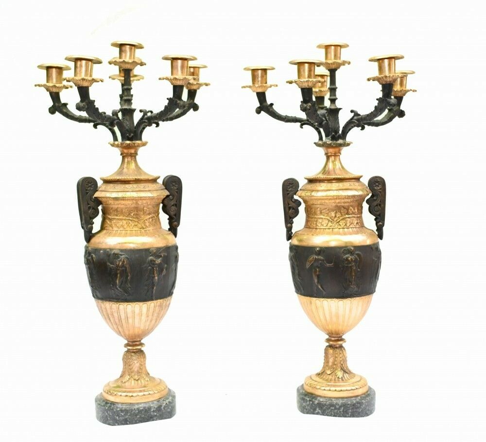Pair English Gilt And Bronze Candelabras Thomas Hope 1880
