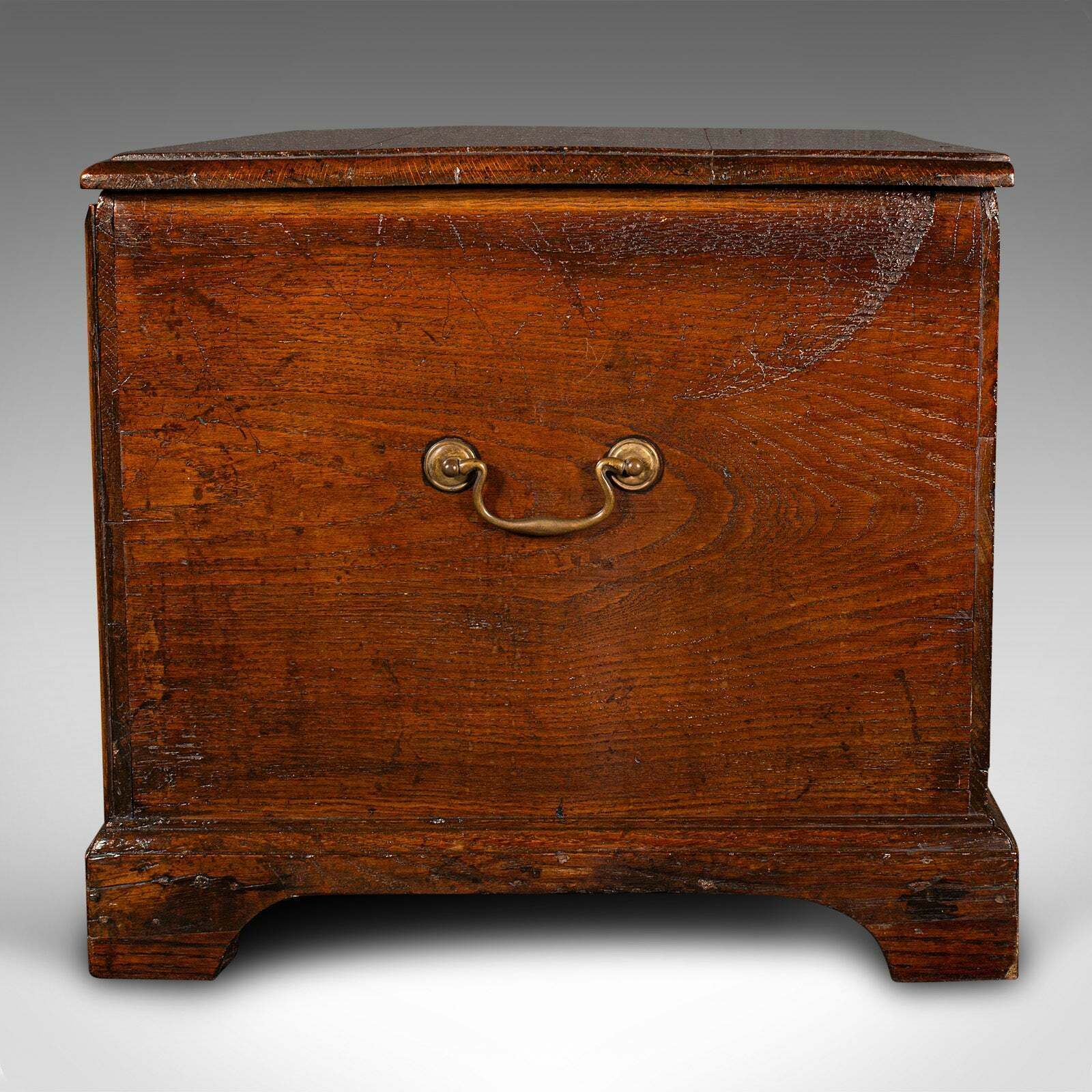 Antique Storage Chest, English, Oak, Fireside Bin, Bedside Box, Georgian, C.1780 photo 985.0