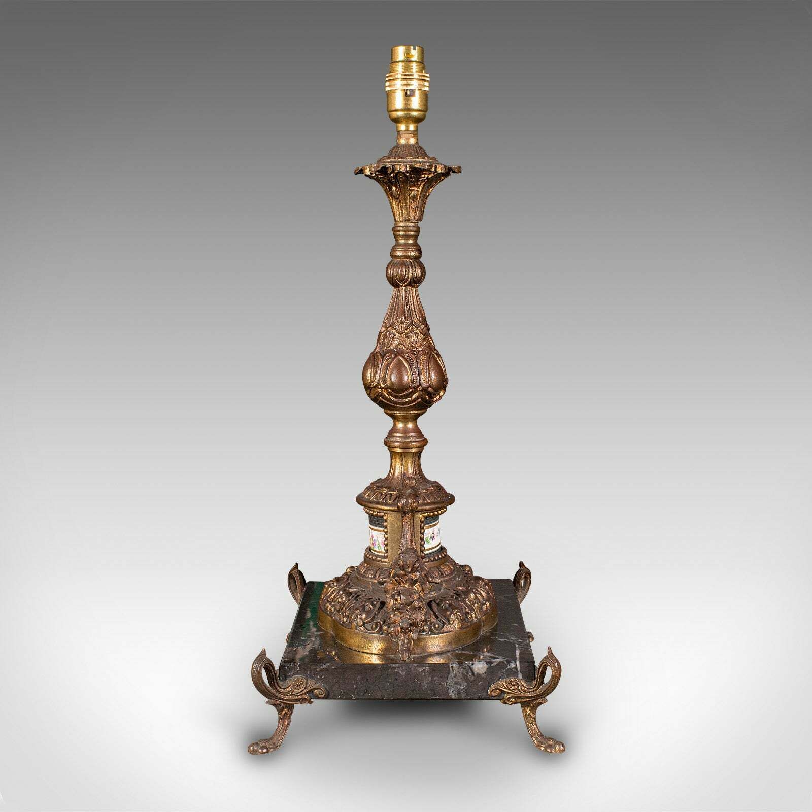 Pair Of Antique Lamp Bases, French, Gilt Metal, Marble, Table Light, Edwardian photo buy