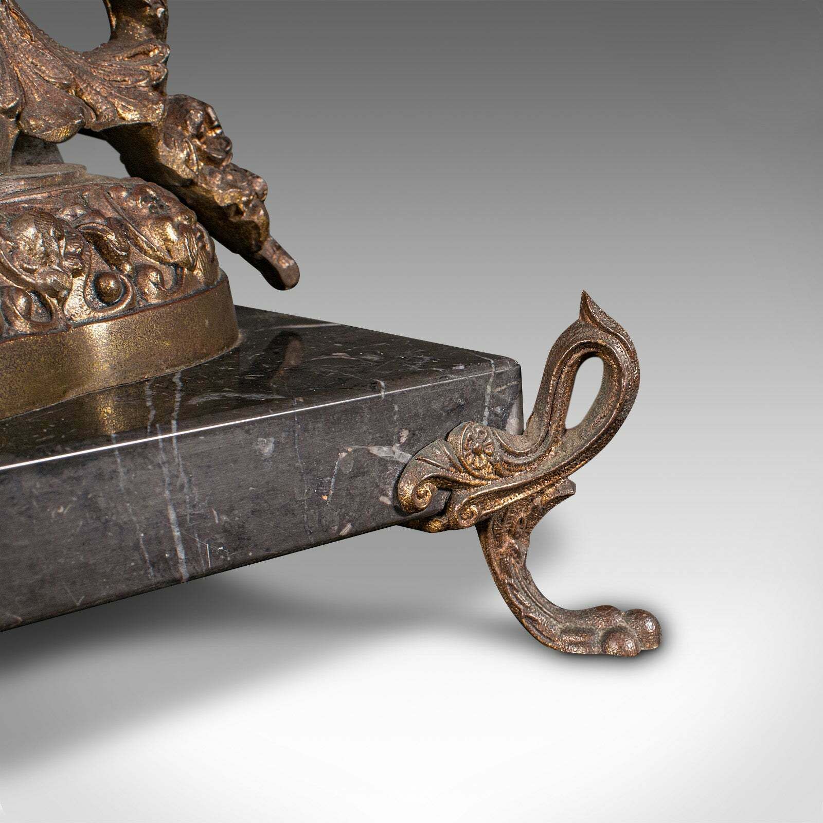 2450.0 Pair Of Antique Lamp Bases, French, Gilt Metal, Marble, Table Light, Edwardian photo
