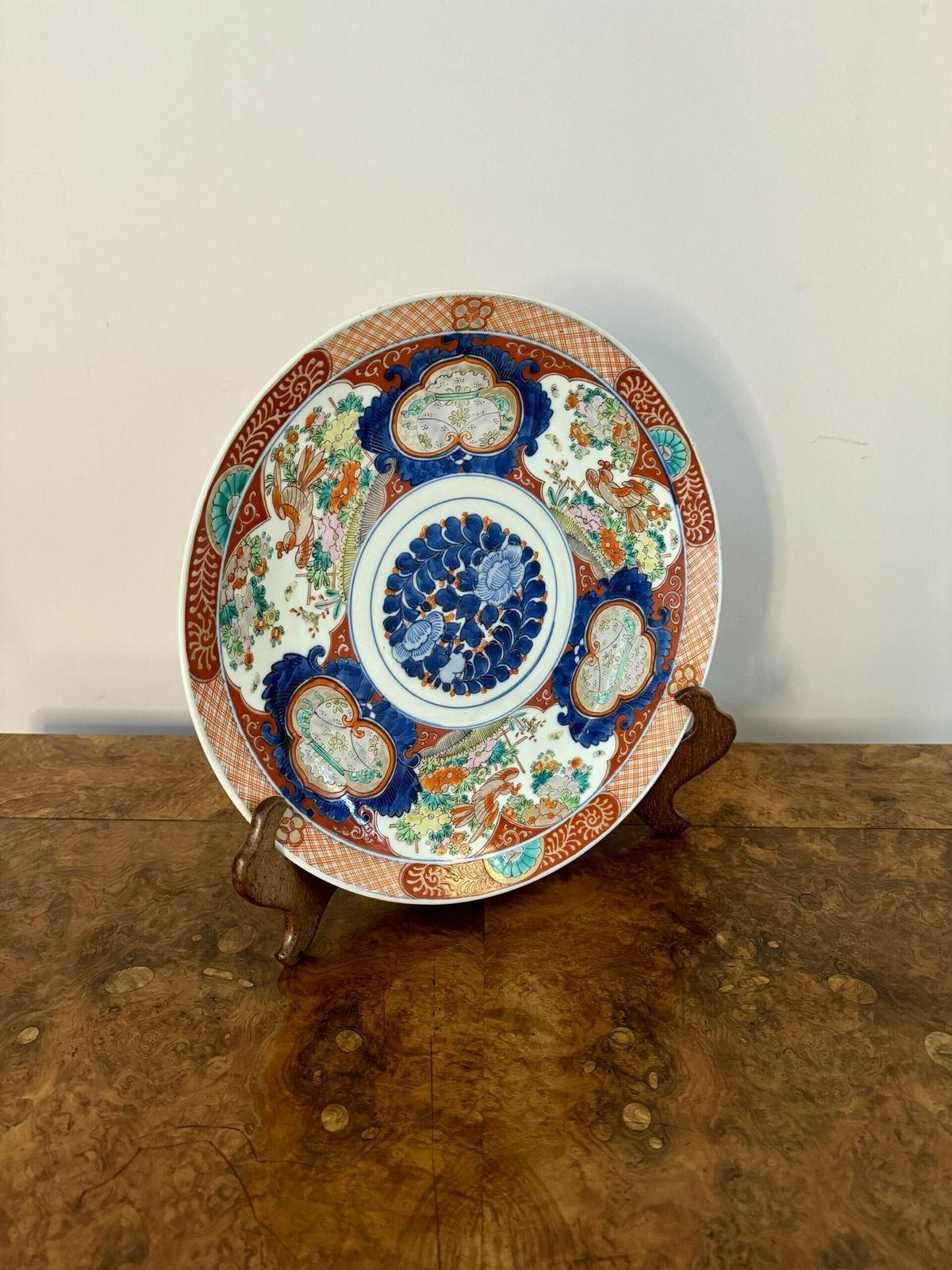 Stunning Quality Antique Japanese Imari Porcelain Large Plate photo 425.0