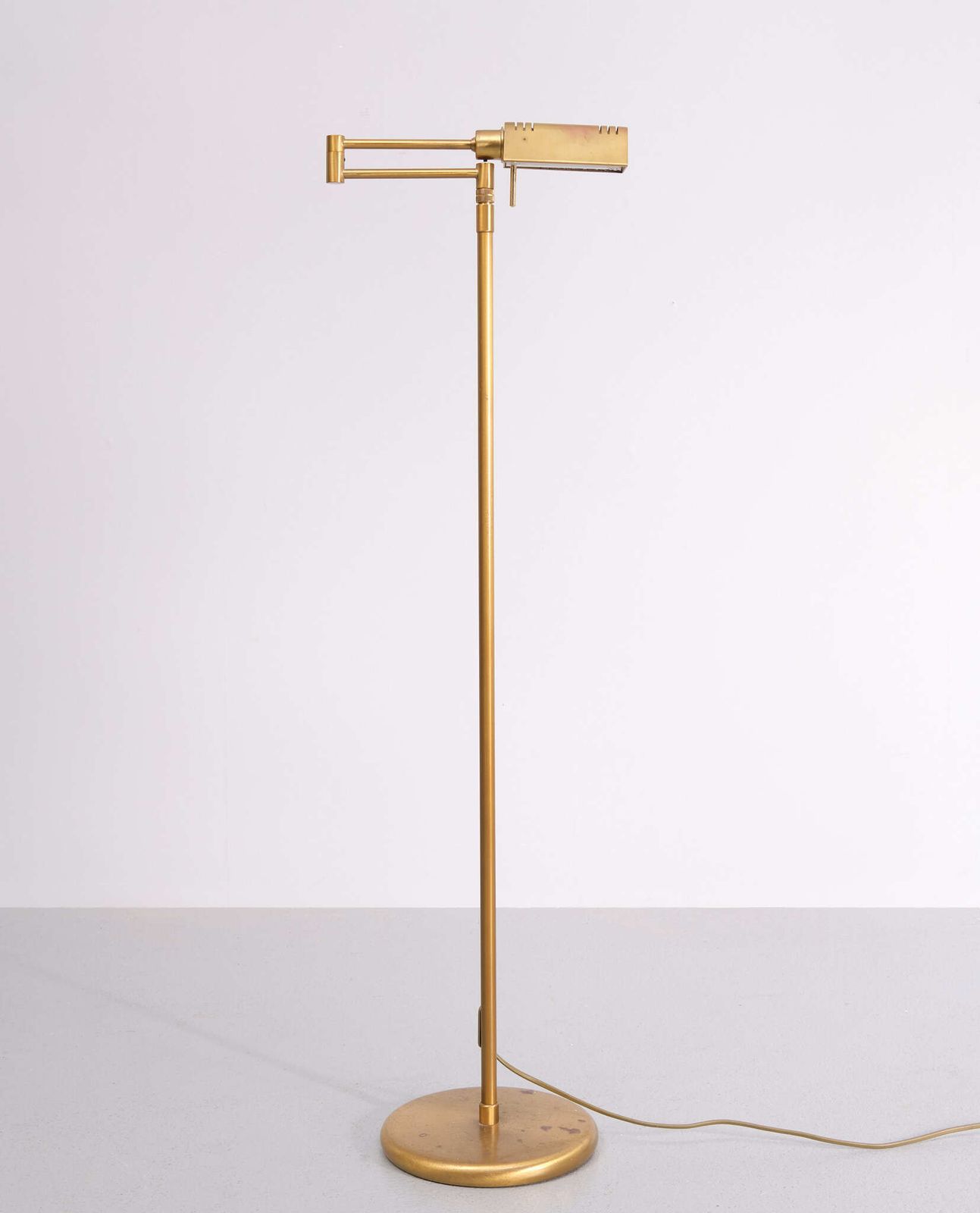 photo furniture Halogen Brass Swing Arm Floor Lamp 1980s Germany