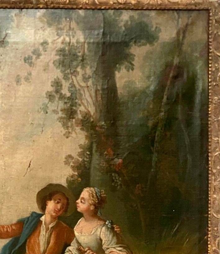 Art Louis XV Style Trumeau In Carved Wood 19th Century photo