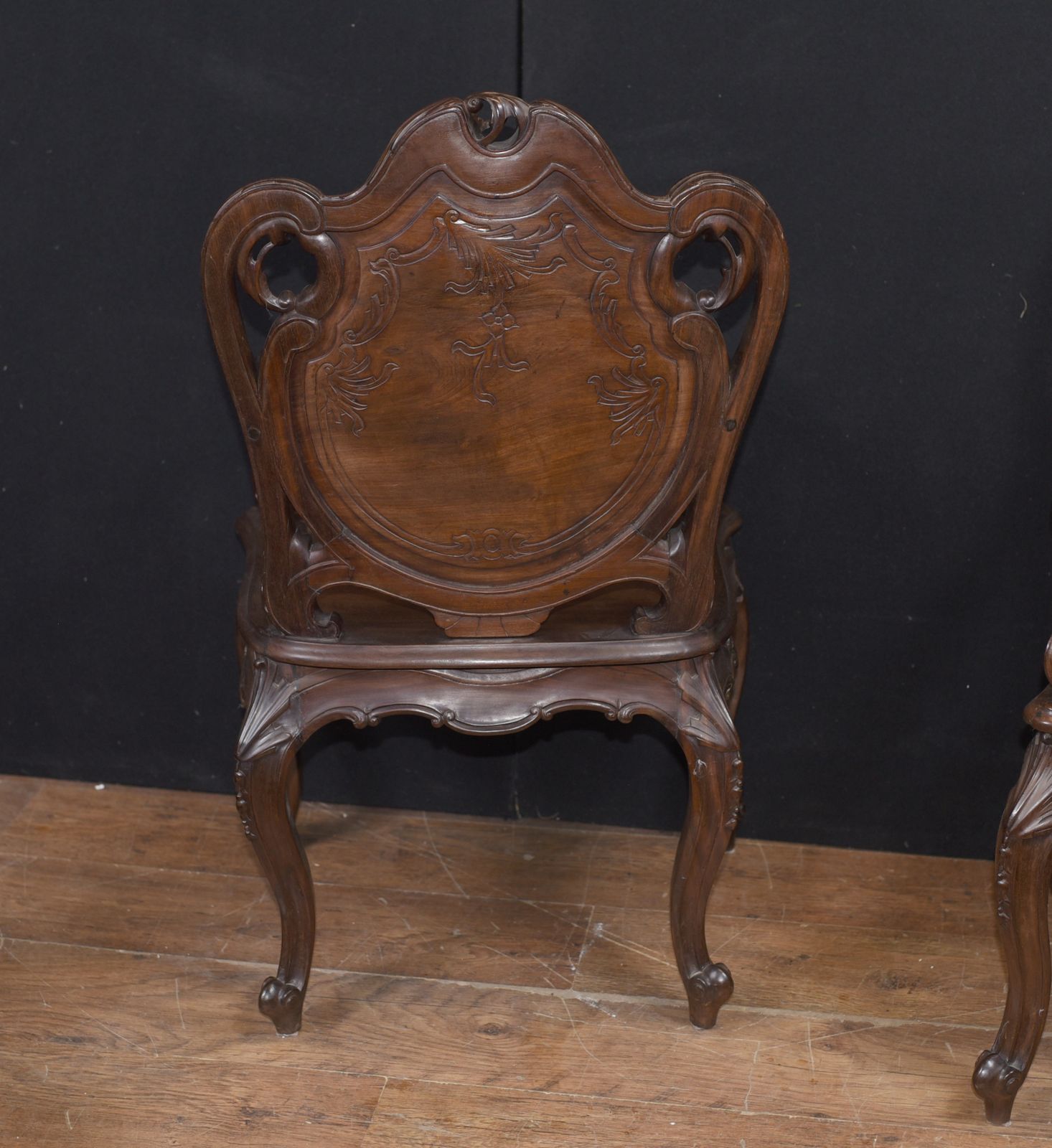photo furniture Pair Art Nouveau French Hard Wood Arm Chairs