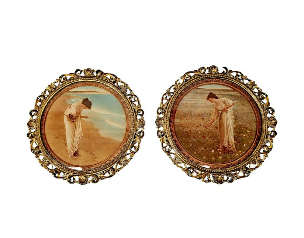 A Gorgeous Pair Of 19th Century Giltwood Framed Prints