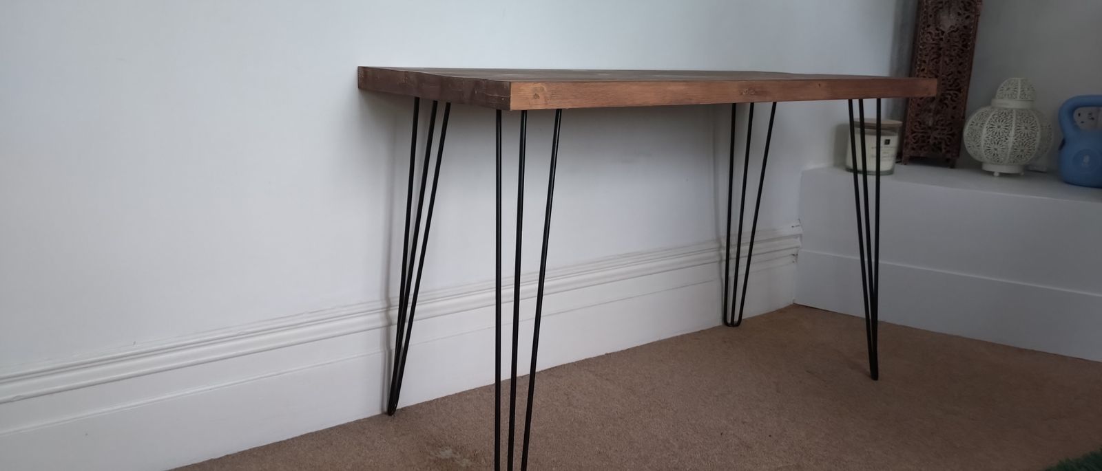Hairpin Legs Dining Table Solid Wood photo Furniture