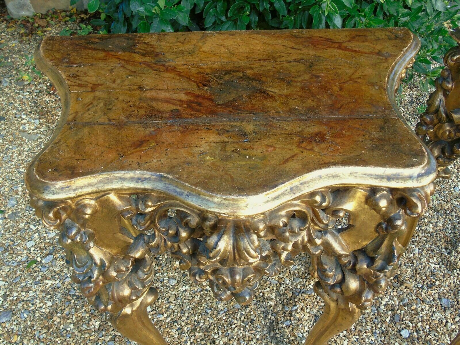 photo furniture Fabulous Pair Of Giltwood Console Tables 19th Century Rococo