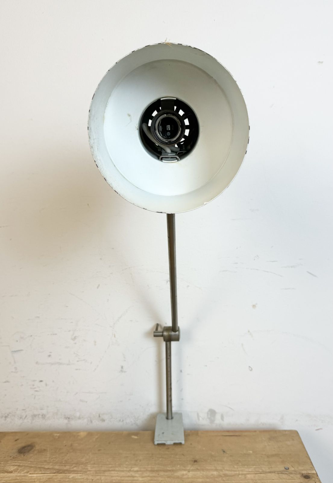 Grey Industrial Factory Office Desk Lamp From Elektrosvit, 1970s photo furniture