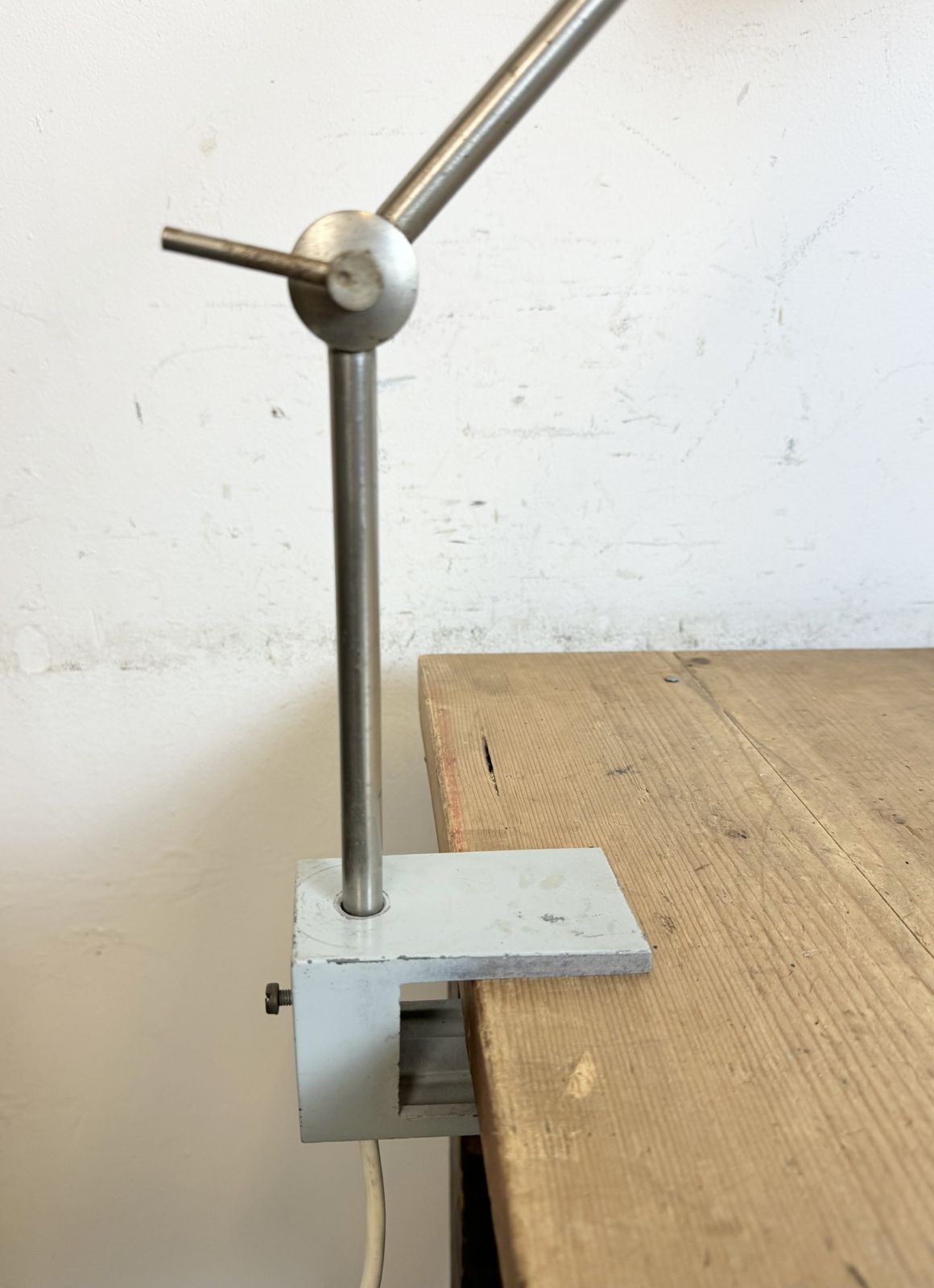 Grey Industrial Factory Office Desk Lamp From Elektrosvit, 1970s photo Lighting