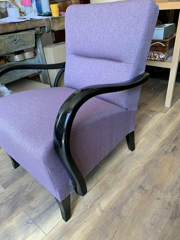 Art Deco Lilac Armchair, 1920s