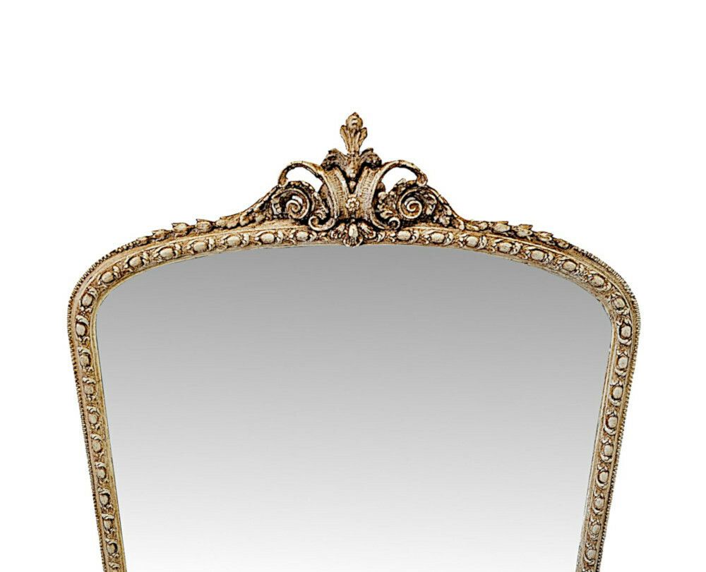 A Very Fine And Unusual Painted And Waxed Archtop Overmantel Mirror photo 5105.5056
