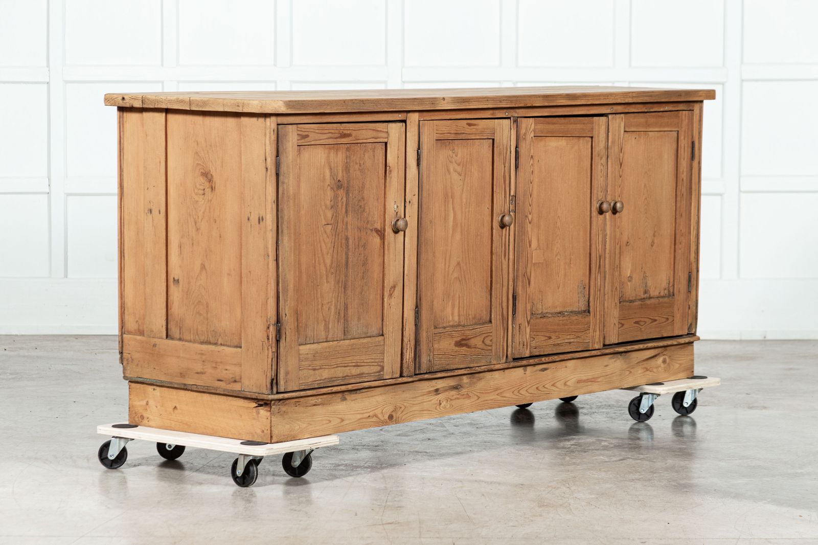Large English 19thc Pine Dresser Base
