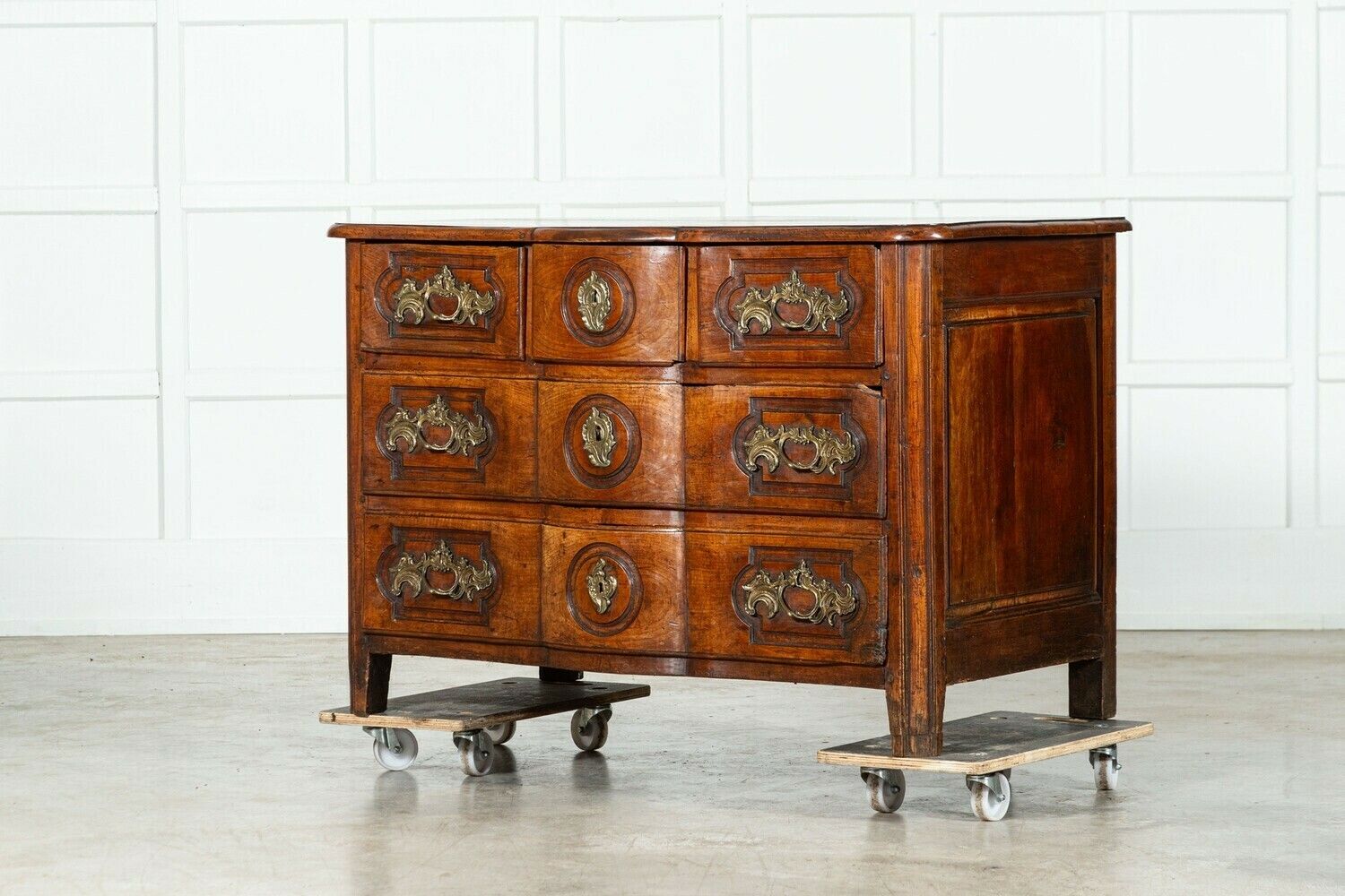 18thc Provincial Louis XV Fruitwood Serpentine Commode photo Furniture
