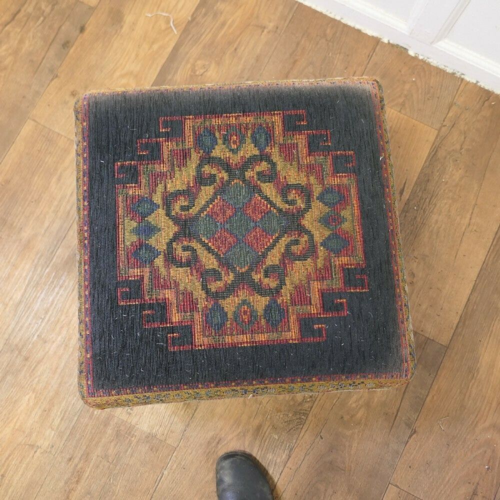 A Petit Point Embroidered Tapestry Upholstered Stool photo 300.0