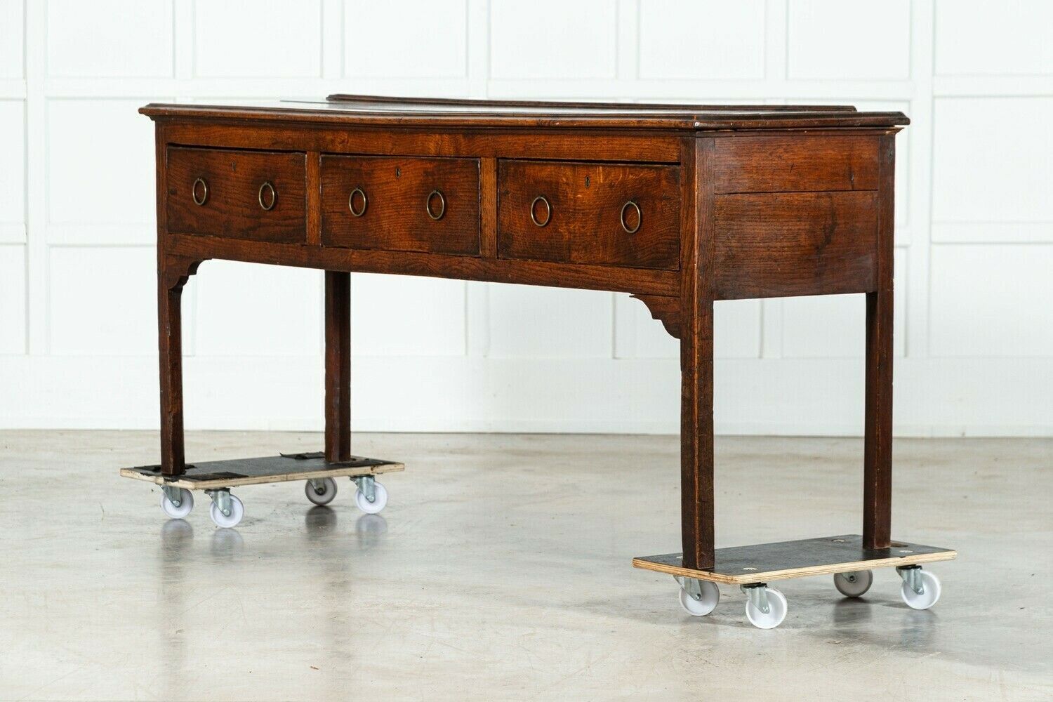 19thc English Oak Dresser Base photo for sale