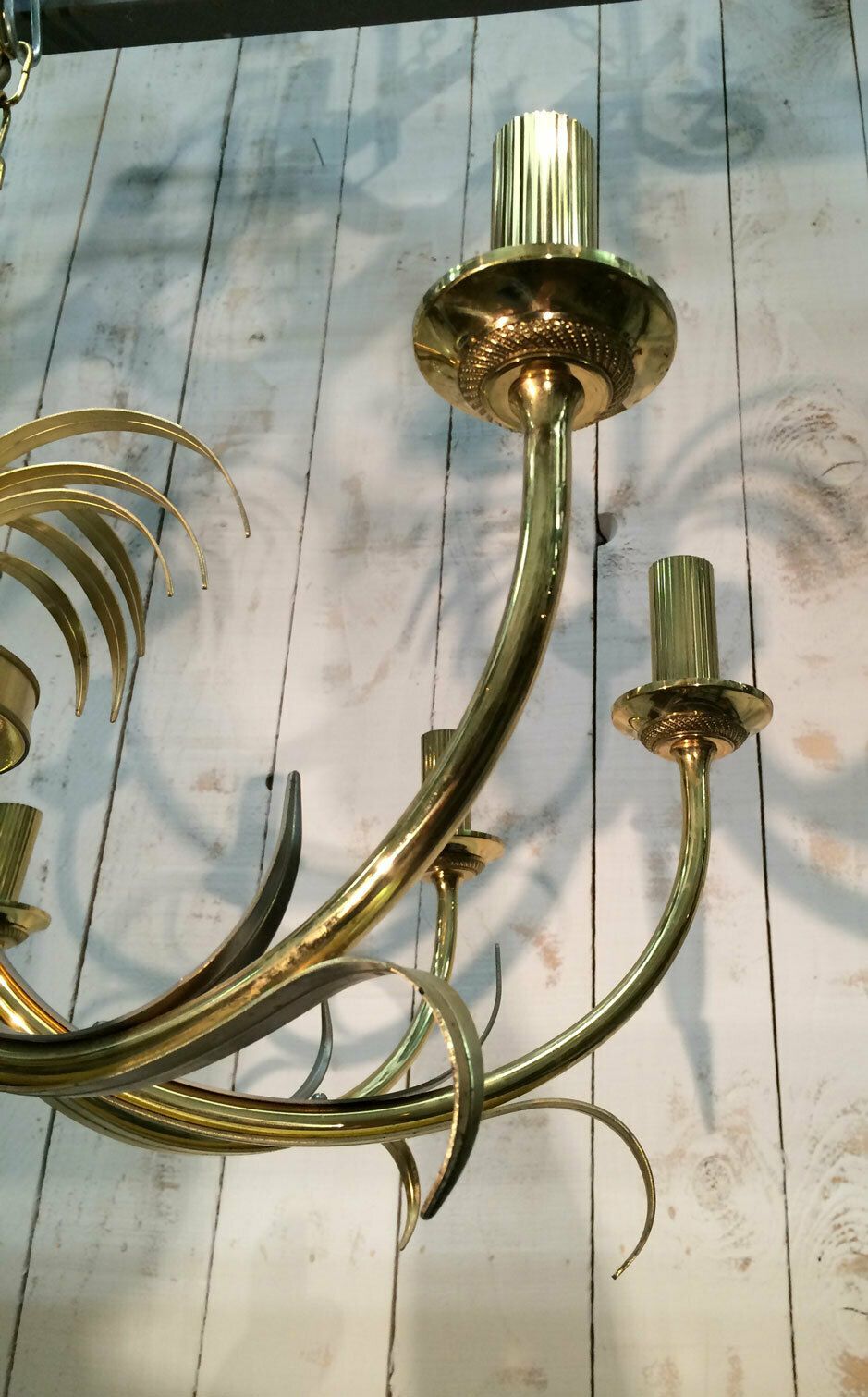 Pineapple Chandelier In Brushed Metal And Gold Metal In The Taste Of Maison Charles photo vinterior