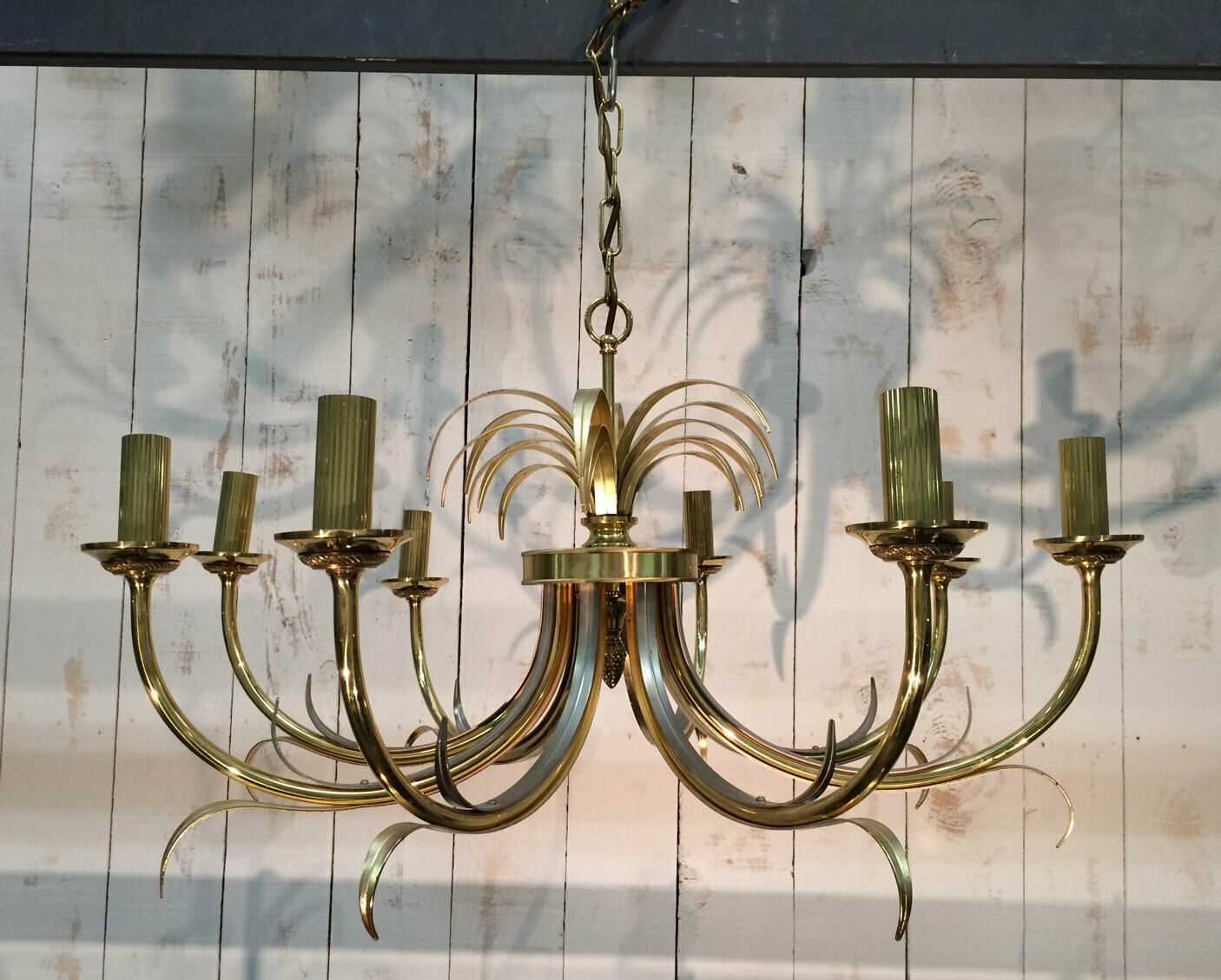 photo vinterior Pineapple Chandelier In Brushed Metal And Gold Metal In The Taste Of Maison Charles