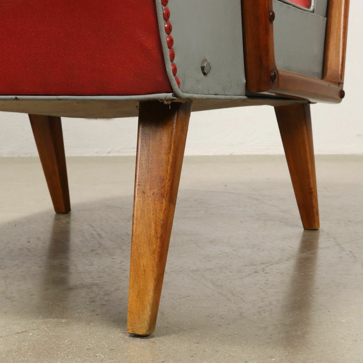 Pair Of Vintage 1950s Armchairs Leatherette Beech photo buy