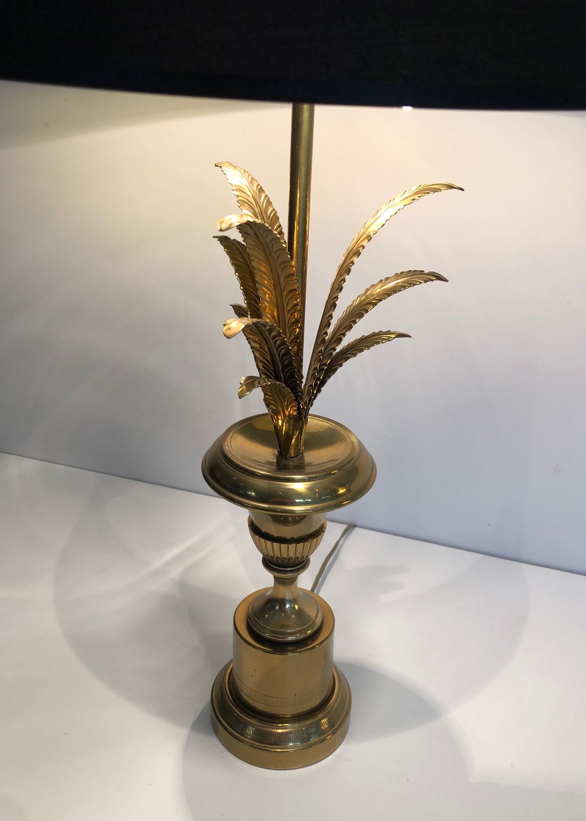 Neoclassical Style Palm Tree Table Lamp In Brass In The Taste Of Maison Charles photo vinterior