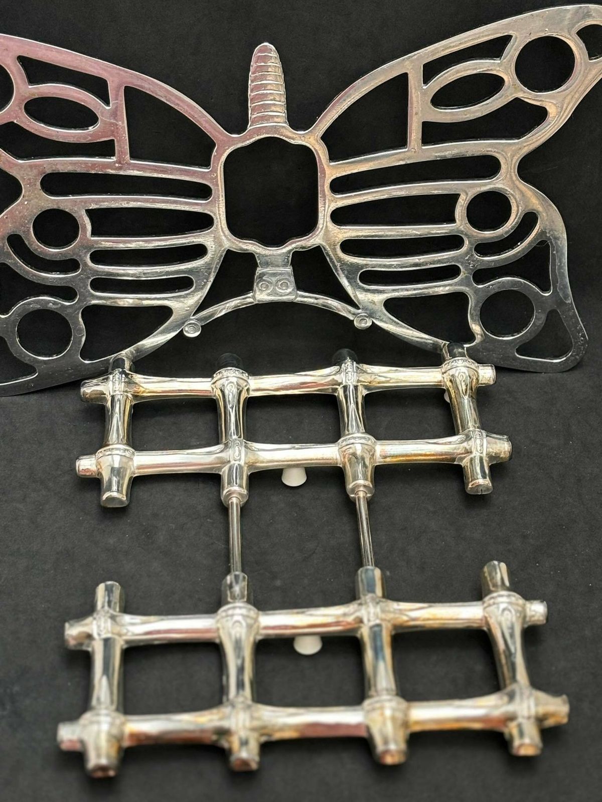 Trivet Metal Lot De 2 Trivets Vintage, 1 Bamboo Tramontina 1 Butterfly San Marco Adjustable Trivet photo 113.0
