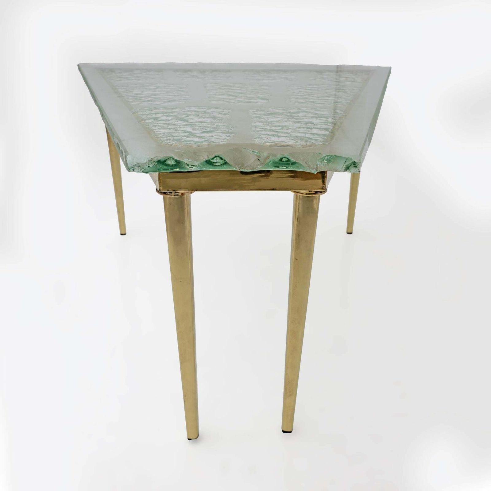 Fontana Arte Mid Century Modern Chiseled Glass Coffee Table By Max Ingrand, 50s photo Furniture
