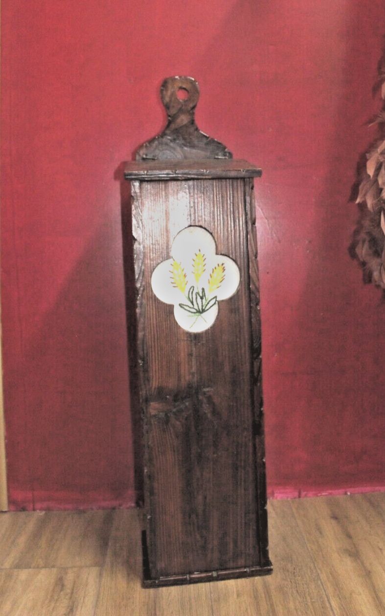 Vintage French Provincial Wall Floor Standing Baguette Box, Huche A Pain