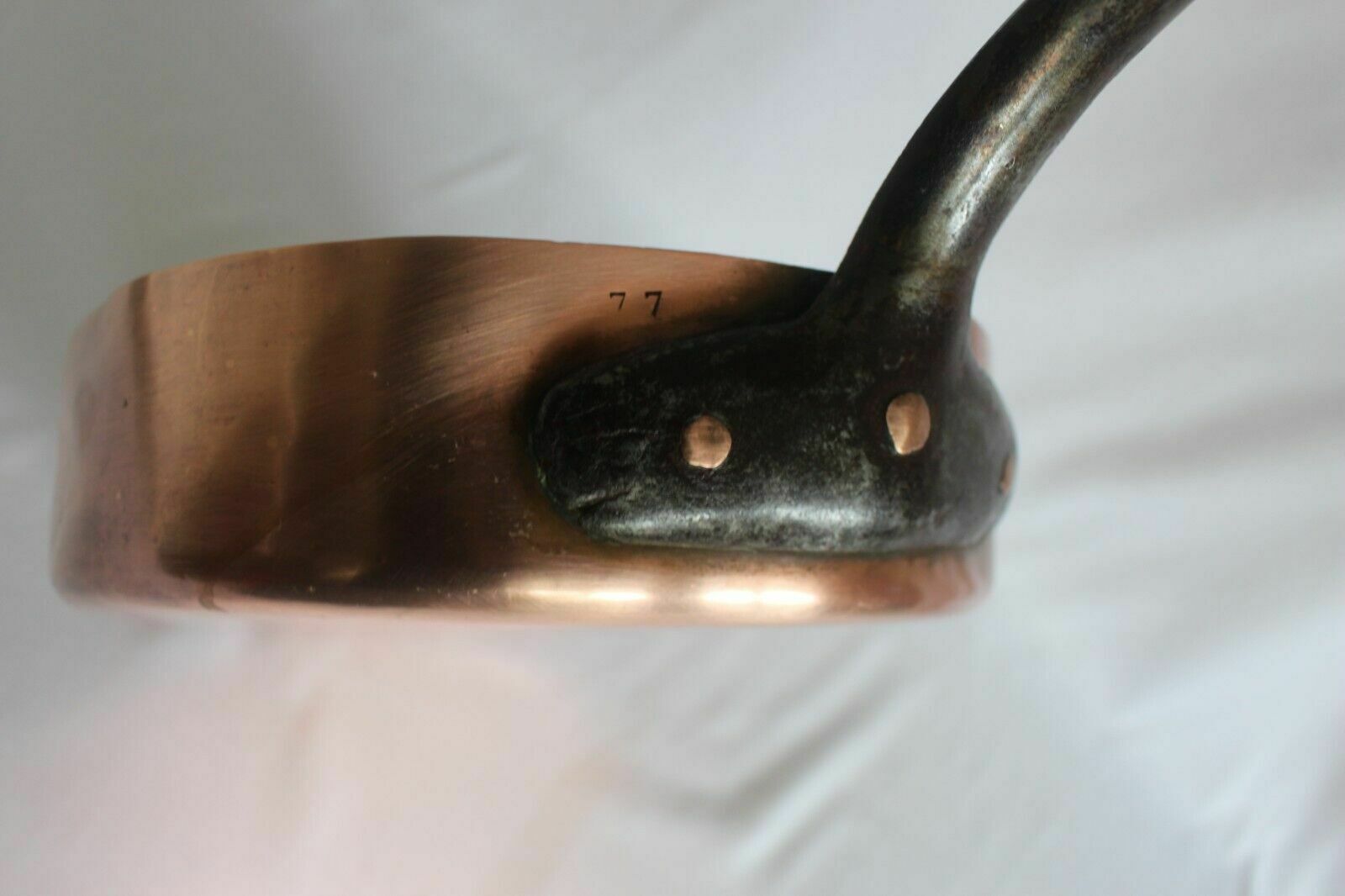 113.0 French Professional Rare Find Copper Fry Pan N. 77 Iron Handle 0 7 1 Paris 27x7 photo