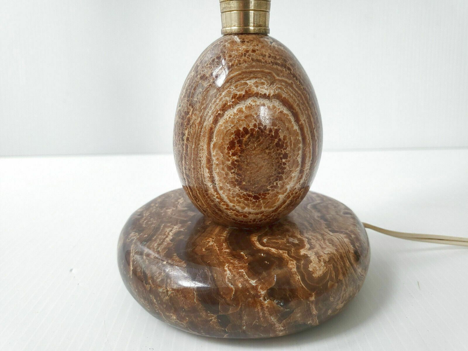 Vintage 1960 Ovoid Table Lamp In Marble & Brass 70s Retro 1960s 60s photo furniture