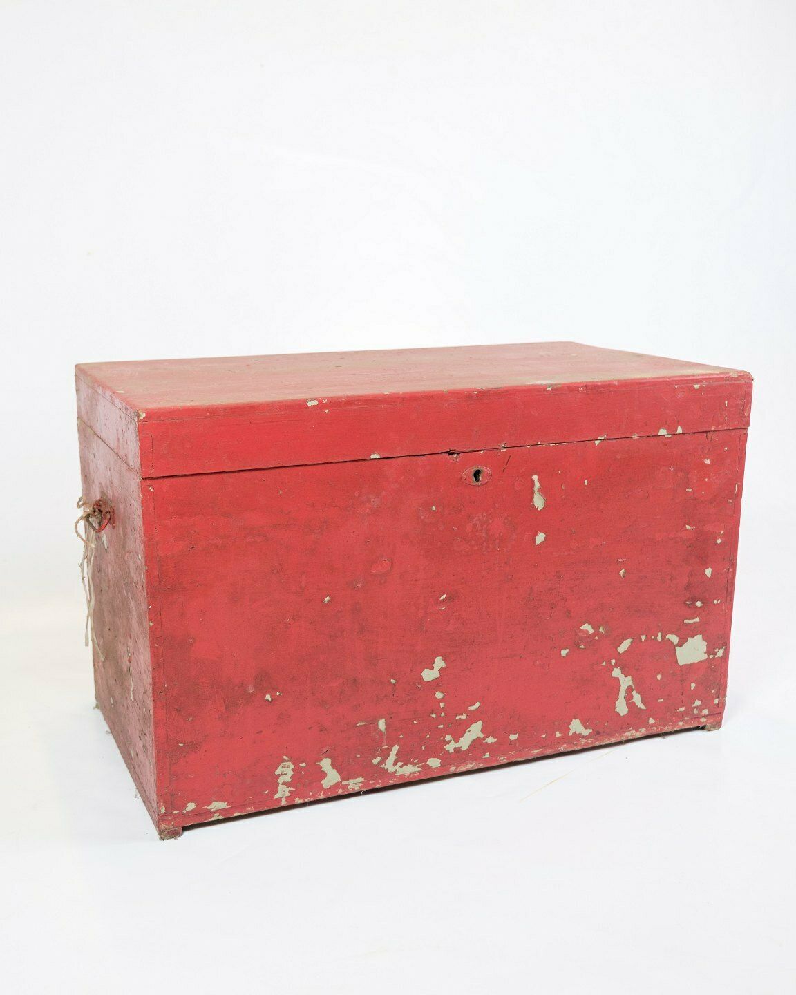 Antique Red Painted Chest  With Storage Space From 1830 photo for sale