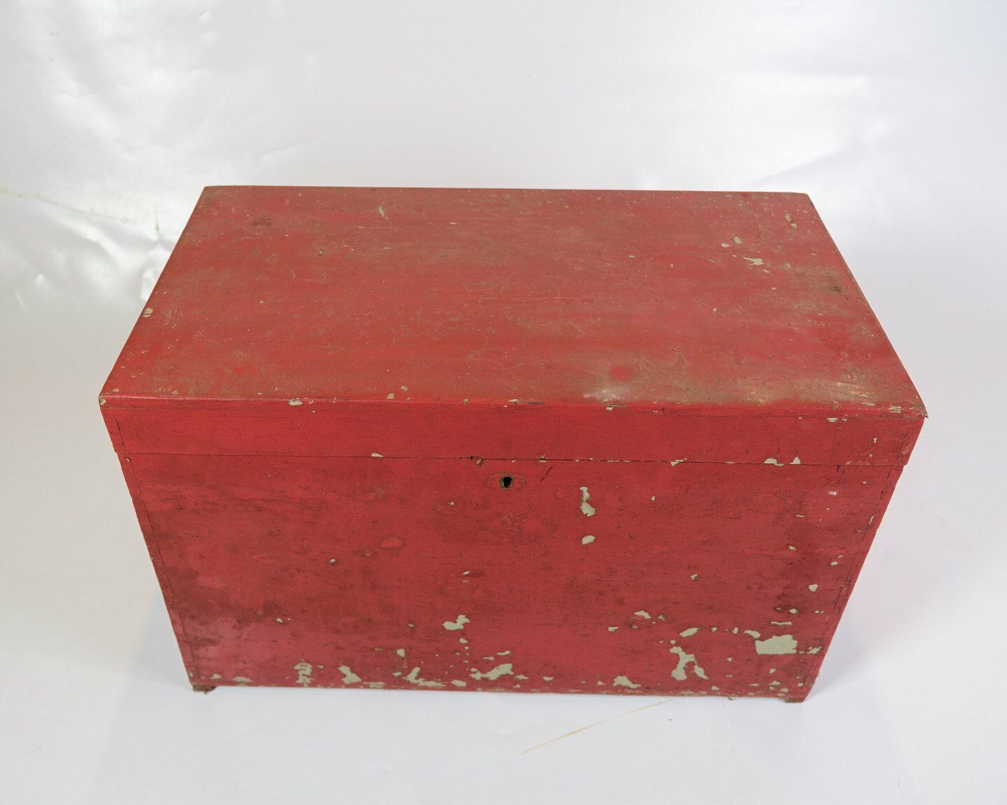 Antique Red Painted Chest  With Storage Space From 1830 photo Home Decor