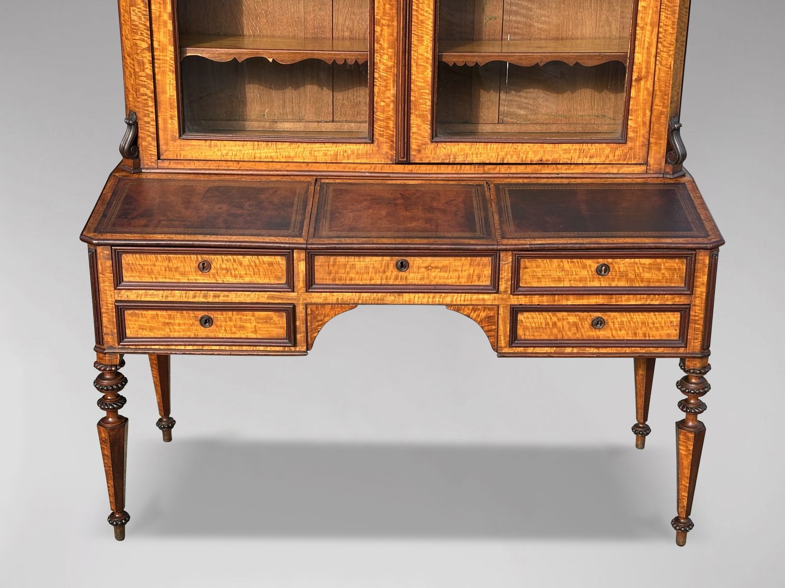 Fine 19th Century French Louis Philippe Maple Bureau Bookcase photo furniture