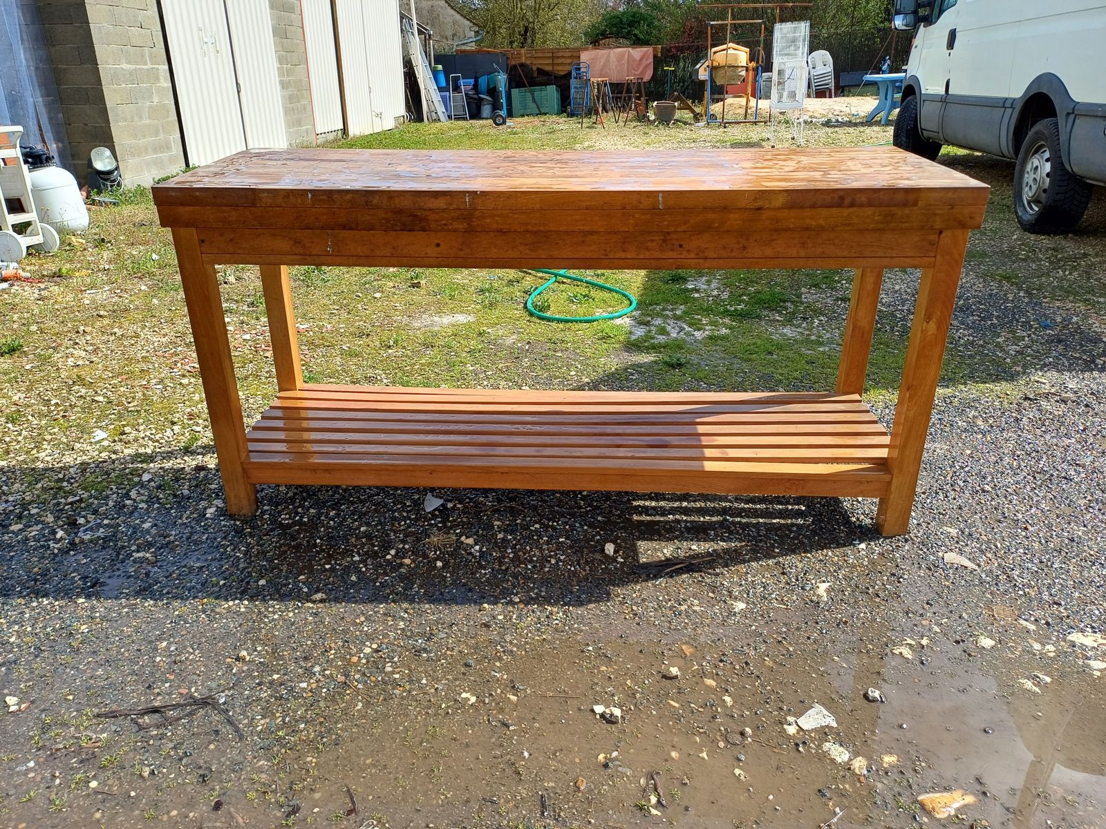 626.0 Wooden Drapery Table, 3 Drawers. photo