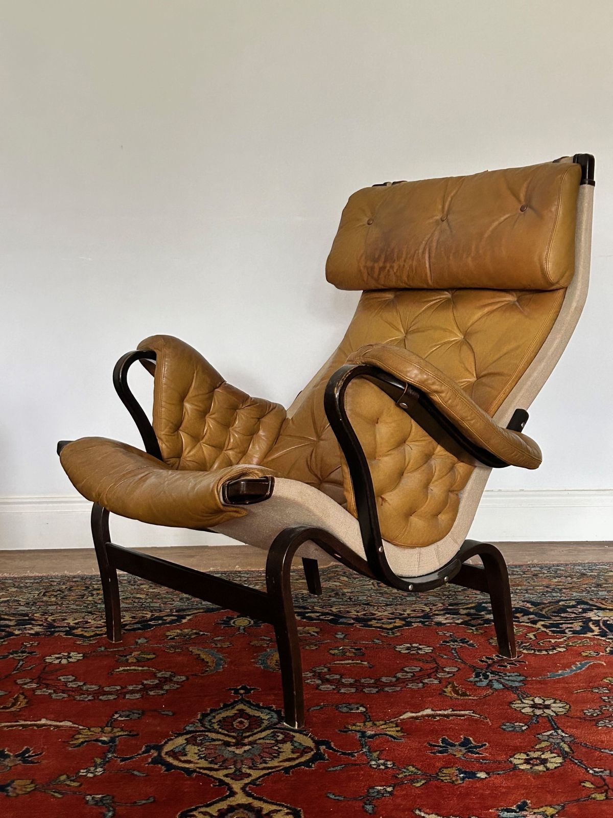 A Pernilla Leather Lounge Chair And Footstool By Bruno Mathsson For Dux, 1960s. photo vinterior