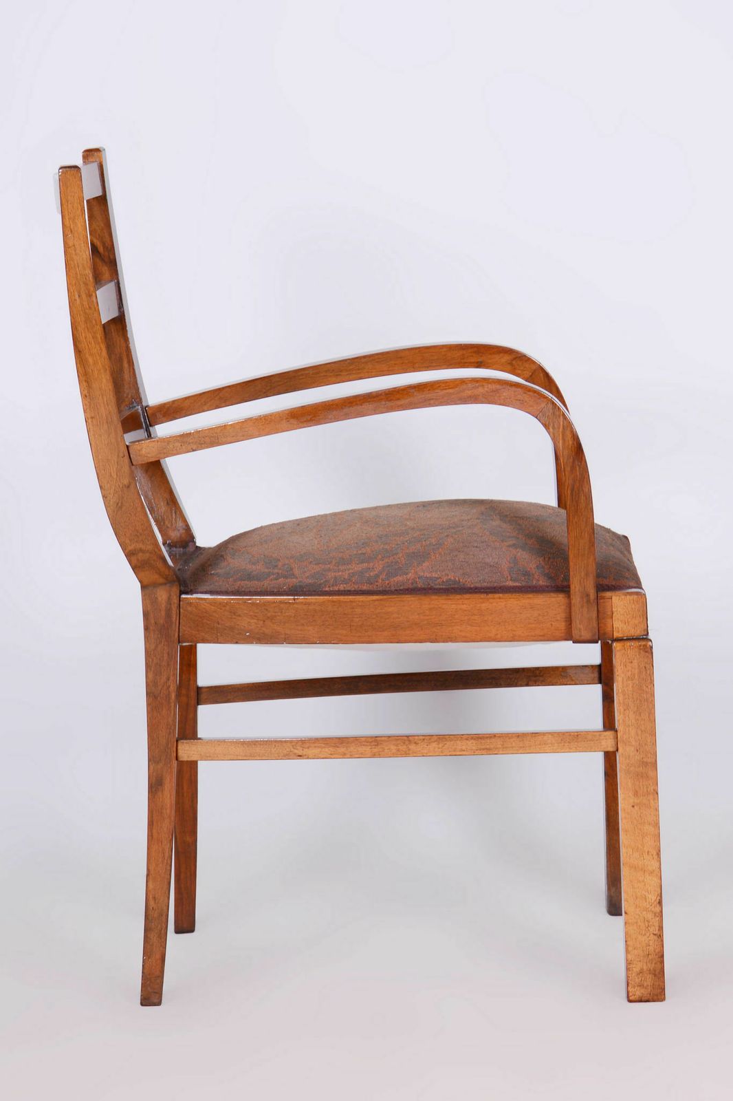 Restored Art Deco Armchair, Walnut, Original Upholstery, Czech, 1920s photo buy