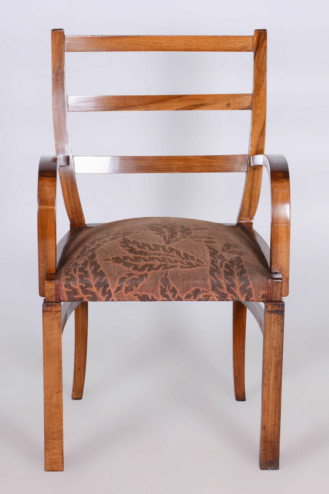 Restored Art Deco Armchair, Walnut, Original Upholstery, Czech, 1920s photo vintage