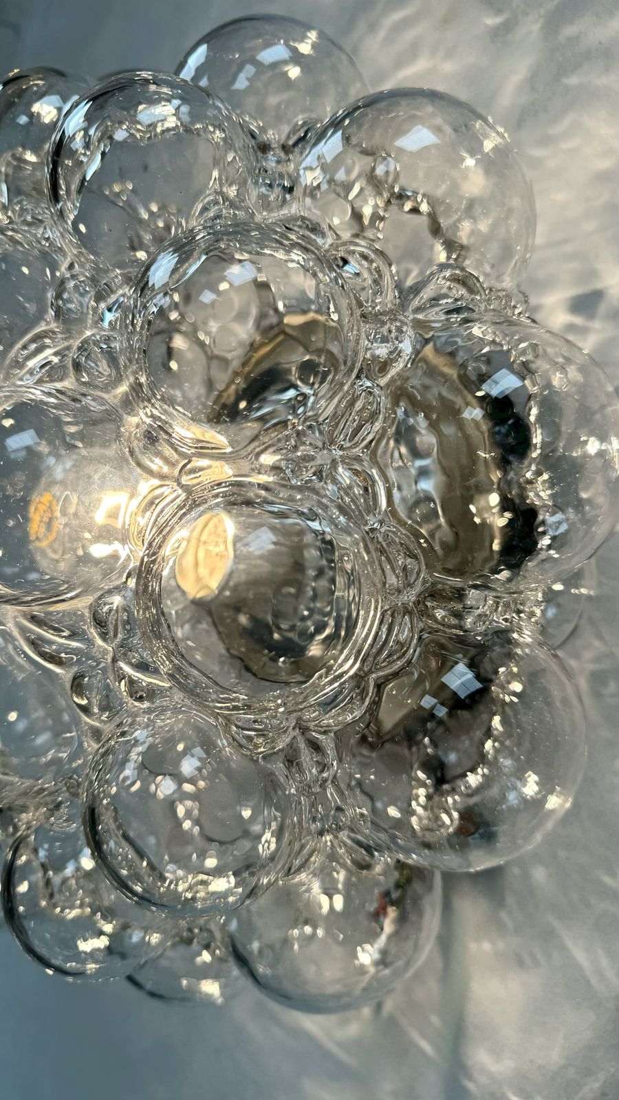 Mid Century Bubble Glass Ceiling Lamp By Helena Tynell For Limburg, Germany 1970si’m photo for sale