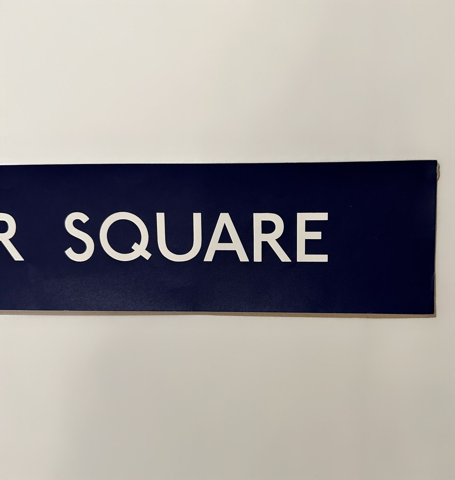 Trafalgar Square Blue And White Cartridge Paper London Underground Sign, 1970 photo Home Decor