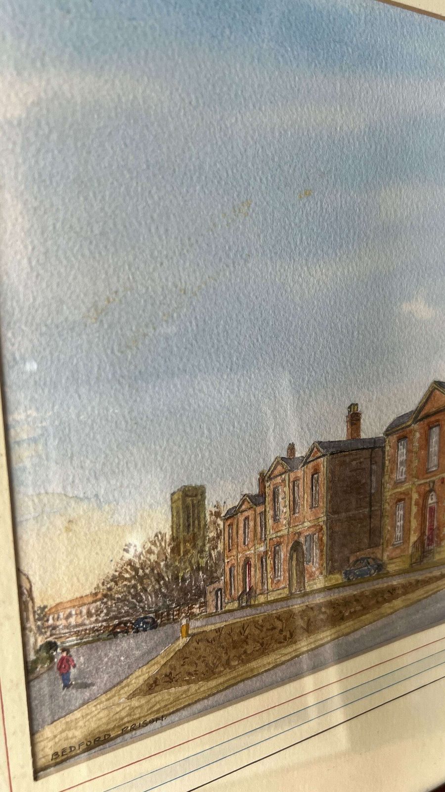 Original Framed Watercolour Painting Signed By Ronald Brown [Depicts Bedford Prison Building] photo Art