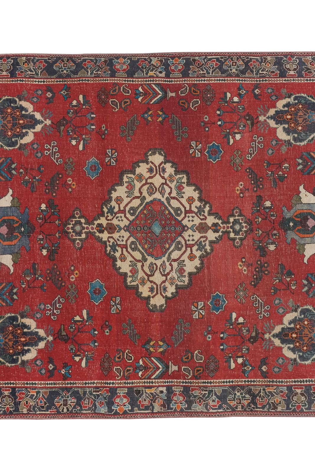 Vintage Red Hand Knotted Turkish Oushak Rug 5'7" X 7'1" photo buy