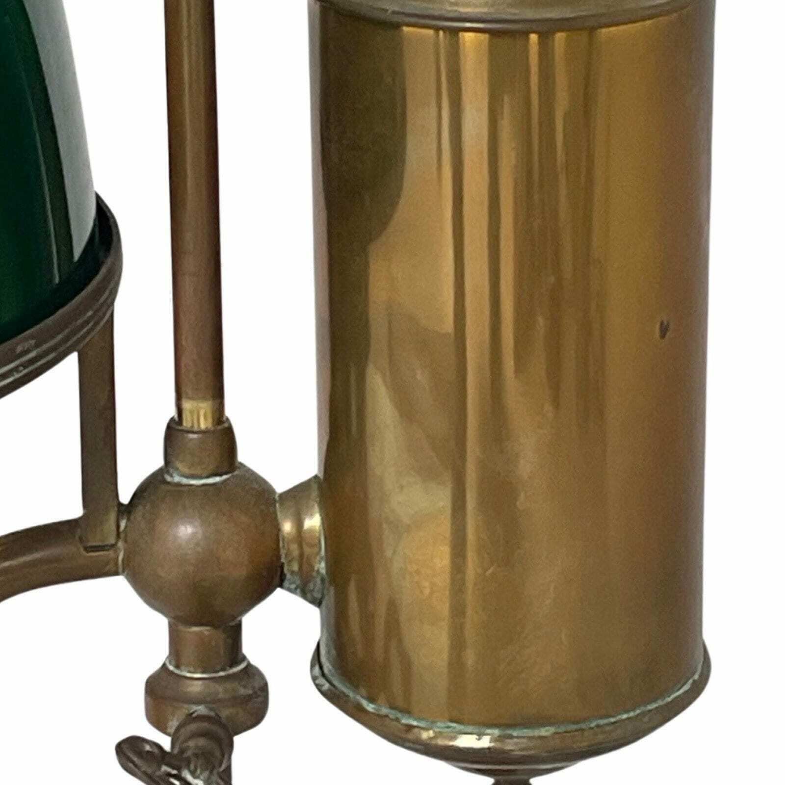Art Nouveau   Brass With Glass   Table Oil Lamp   Working Condition   Germany, Ca. 1910 photo Lighting