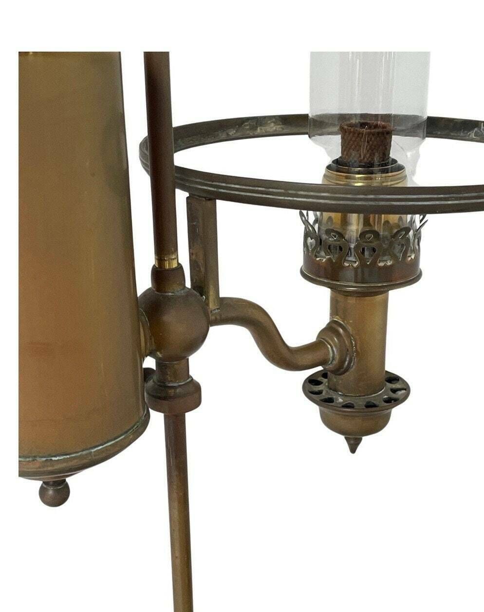 photo for sale Art Nouveau   Brass With Glass   Table Oil Lamp   Working Condition   Germany, Ca. 1910