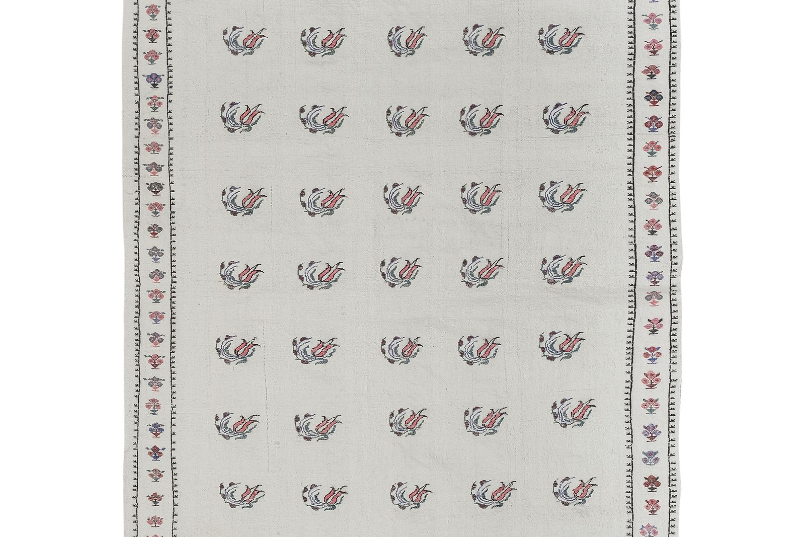 Aubusson Floral Turkish Kilim Rug 5'1" X 6'11" photo 500.0