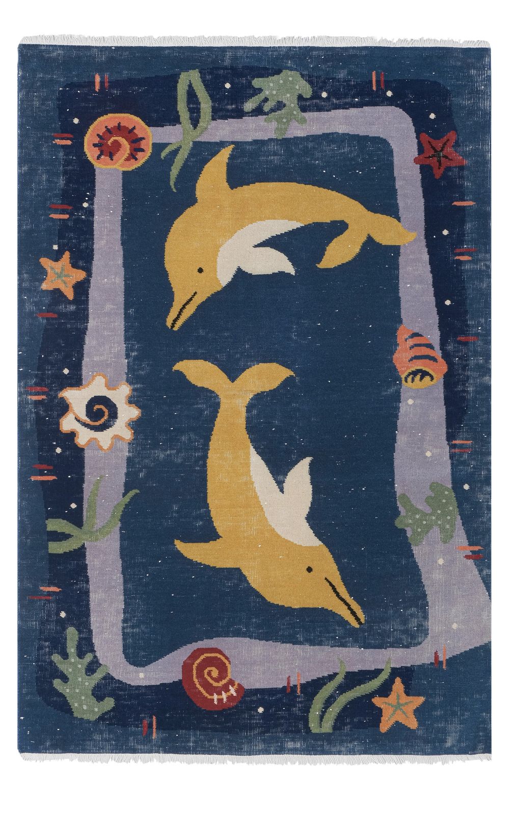 Handknotted Turkish Dolphin Pictorial Rug 3'11'' X 5'10''