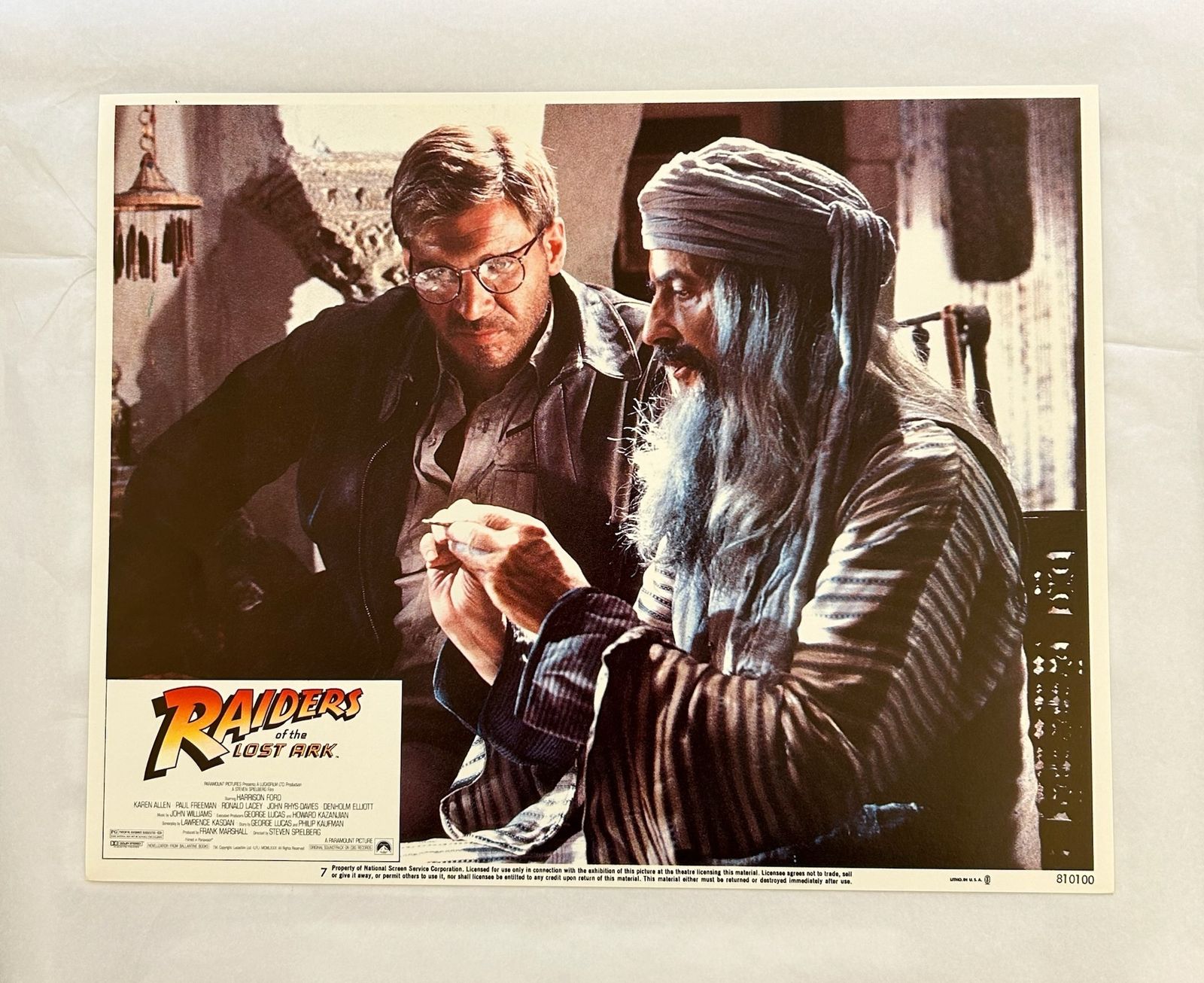 Raiders Of The Lost Ark   Original 1981 Lobby Card #7 photo furniture