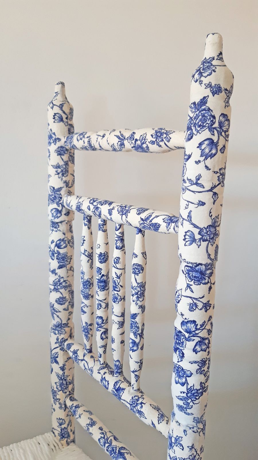 "From T Shirt To Couture Chair" Restyled Antique Turned Wood Tall Chair By Habitat Improver With Fabric Découpage And Paint photo 1100.0
